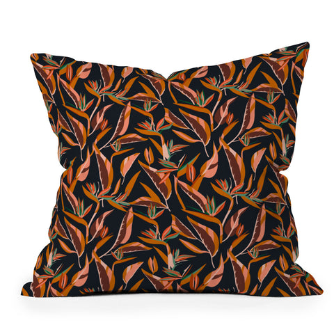 Holli Zollinger ANTHOLOGY OF PATTERN ELLE BIRD OF PARADISE DARK Outdoor Throw Pillow