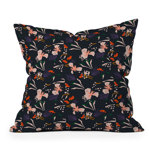 Holli Zollinger ANTHOLOGY OF PATTERN SEVILLE GARDEN BLACK Outdoor Throw Pillow