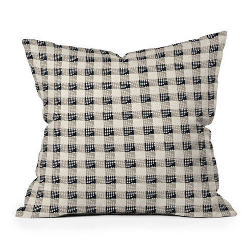 Holli Zollinger ANTHOLOGY OF PATTERN SEVILLE GINGHAM BLACK Outdoor Throw Pillow