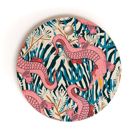 Holli Zollinger BAZAAR COSMICA GATOR Cutting Board Round
