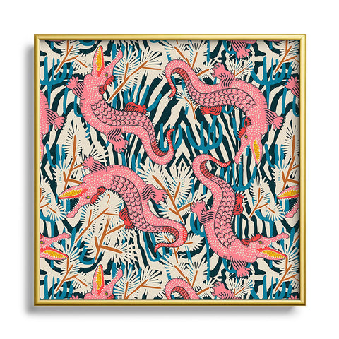 Holli Zollinger BAZAAR COSMICA GATOR Square Metal Framed Art Print