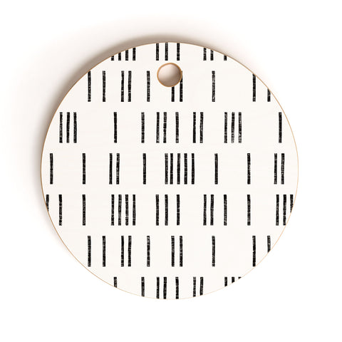 Holli Zollinger BOGO MUDCLOTH WHITE Cutting Board Round