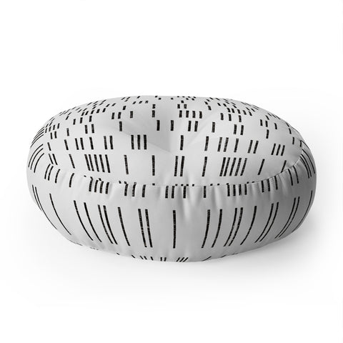 Holli Zollinger BOGO MUDCLOTH WHITE Floor Pillow Round