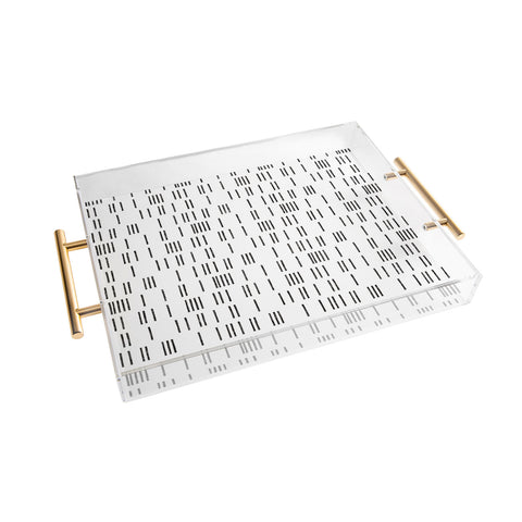 Holli Zollinger BOGO MUDCLOTH WHITE Acrylic Tray