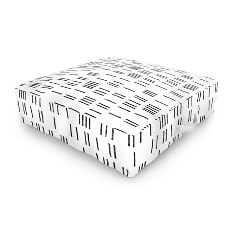 Holli Zollinger BOGO MUDCLOTH WHITE Outdoor Floor Cushion