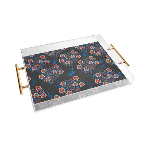 Holli Zollinger Boho Dark Floral Acrylic Tray