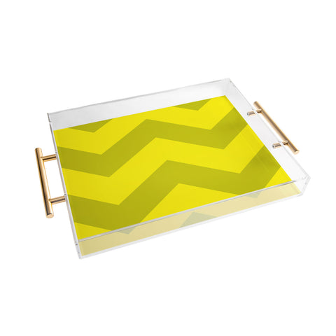 Holli Zollinger Chevron Yellow Acrylic Tray