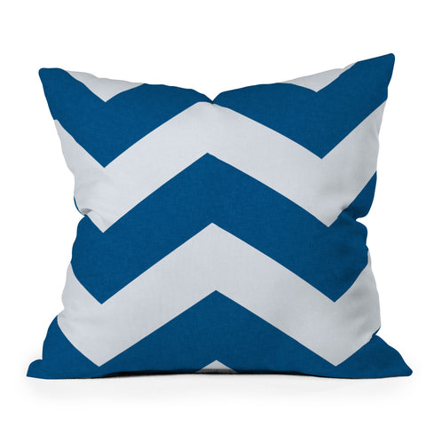 Holli Zollinger Denim Chevron Outdoor Throw Pillow