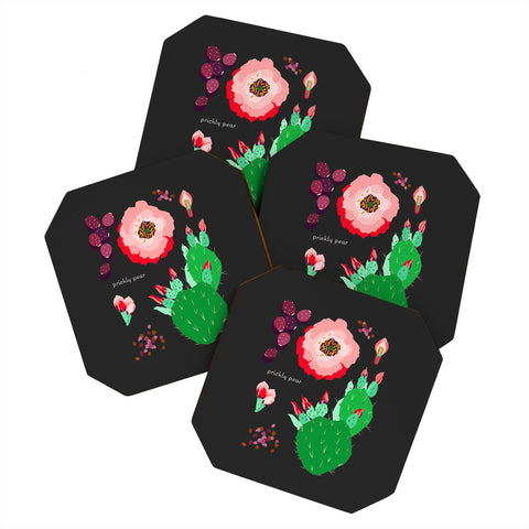 Holli Zollinger DESERT BOTANICAL PRICKLY PEAR Coaster Set