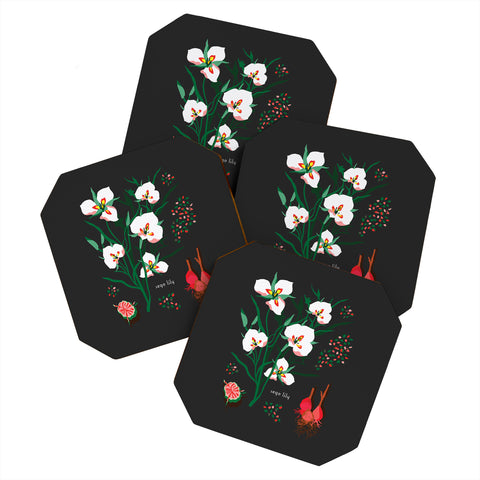 Holli Zollinger DESERT BOTANICAL SEGO LILY Coaster Set