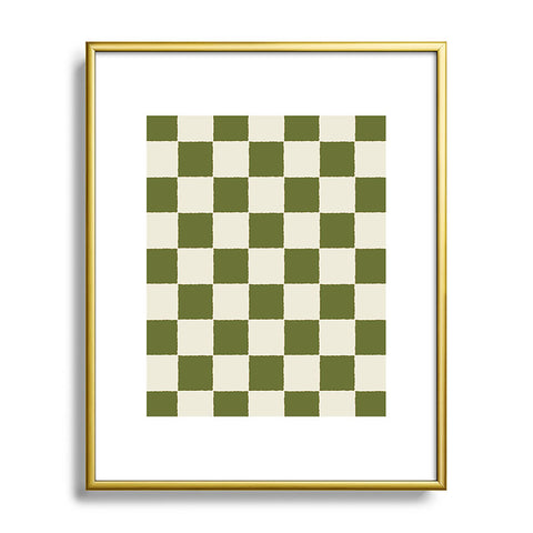 Holli Zollinger DESERT CHECKER OLIVE Metal Framed Art Print