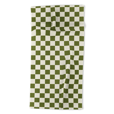 Holli Zollinger DESERT CHECKER OLIVE Beach Towel