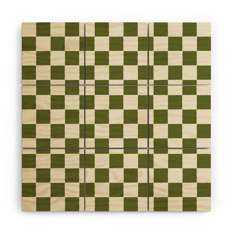 Holli Zollinger DESERT CHECKER OLIVE Wood Wall Mural