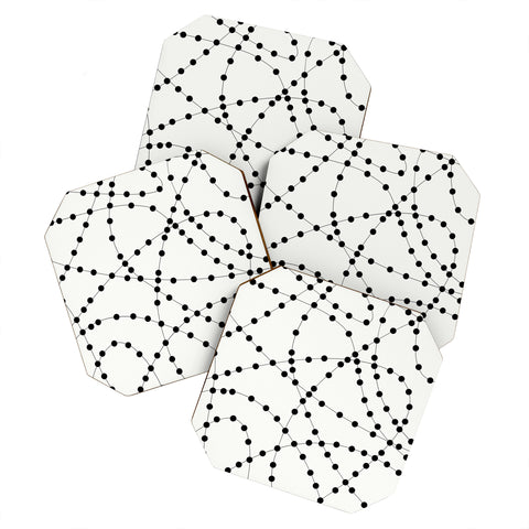 Holli Zollinger Dotted Black Line Coaster Set