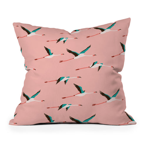 Holli Zollinger Flamingo Pink Outdoor Throw Pillow