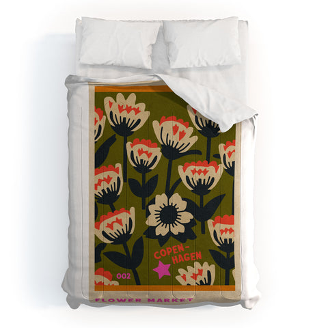 Holli Zollinger FLOWER MARKET COPENHAGEN Comforter