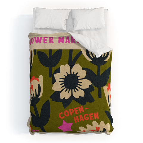 Holli Zollinger FLOWER MARKET COPENHAGEN Duvet Cover