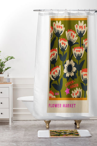 Holli Zollinger FLOWER MARKET COPENHAGEN Shower Curtain And Mat