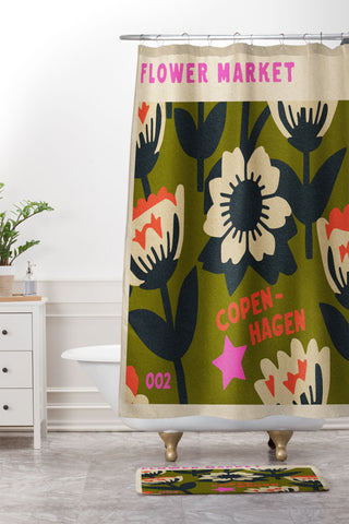 Holli Zollinger FLOWER MARKET COPENHAGEN Shower Curtain And Mat