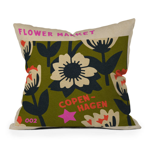 Holli Zollinger FLOWER MARKET COPENHAGEN Outdoor Throw Pillow
