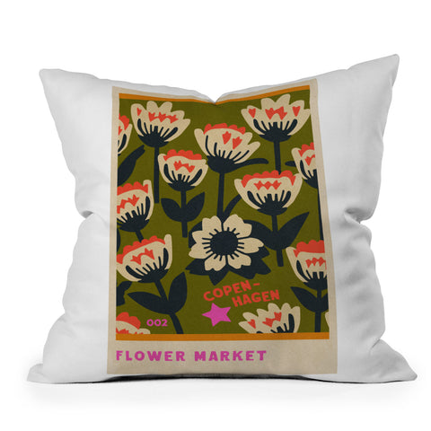 Holli Zollinger FLOWER MARKET COPENHAGEN Outdoor Throw Pillow