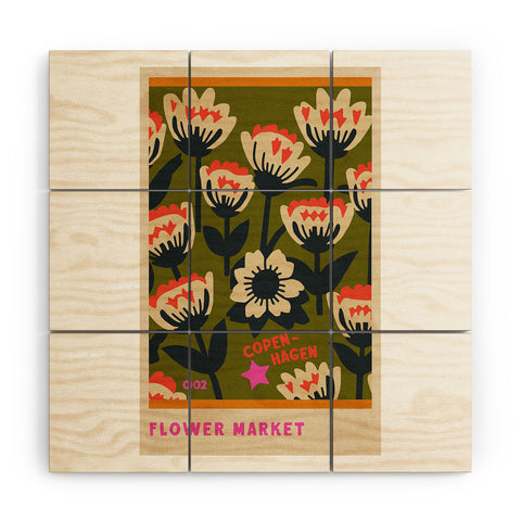 Holli Zollinger FLOWER MARKET COPENHAGEN Wood Wall Mural