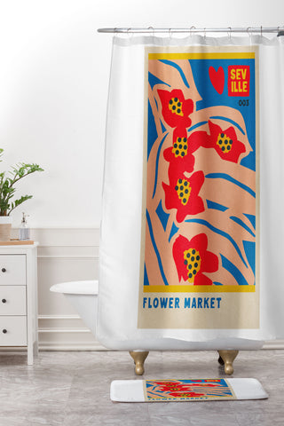 Holli Zollinger FLOWER MARKET SEVILLE Shower Curtain And Mat