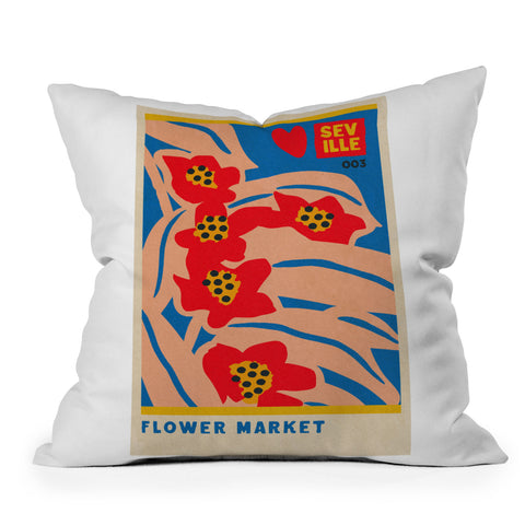 Holli Zollinger FLOWER MARKET SEVILLE Throw Pillow