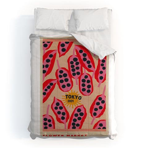 Holli Zollinger FLOWER MARKET TOKYO Comforter