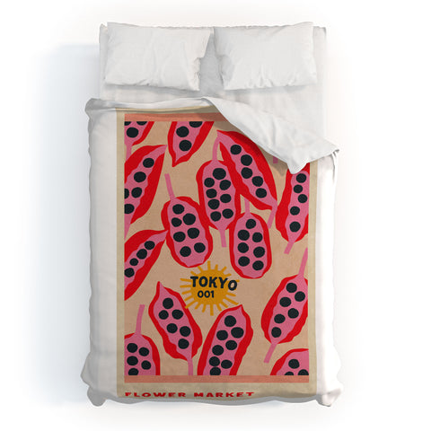 Holli Zollinger FLOWER MARKET TOKYO Duvet Cover