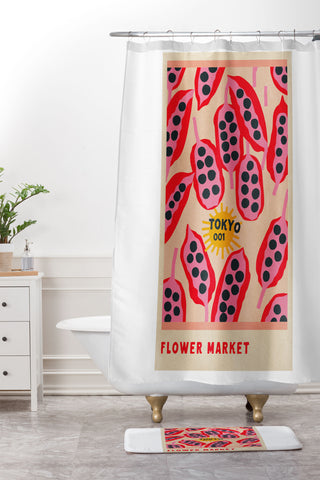 Holli Zollinger FLOWER MARKET TOKYO Shower Curtain And Mat