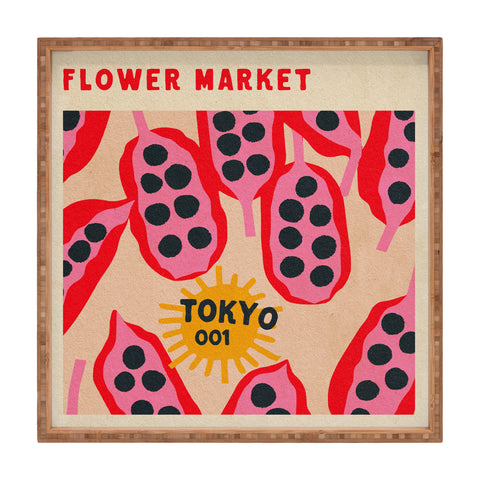 Holli Zollinger FLOWER MARKET TOKYO Square Tray