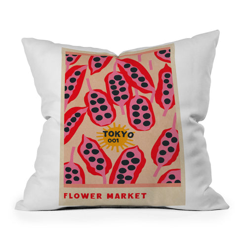 Holli Zollinger FLOWER MARKET TOKYO Outdoor Throw Pillow