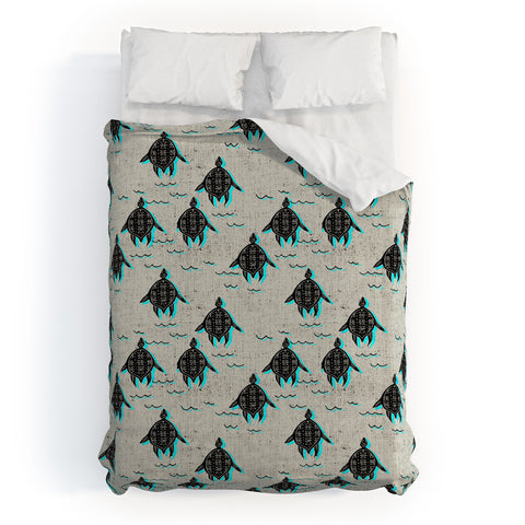 Holli Zollinger folka turtle Duvet Cover