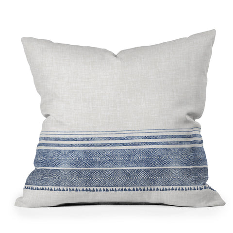 Holli Zollinger FRENCH LINEN CHAMBRAY TASSEL Outdoor Throw Pillow