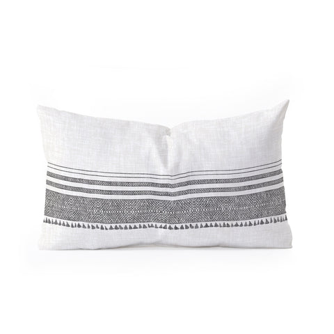 Holli Zollinger FRENCH LINEN CHARCOAL TASSEL Oblong Throw Pillow