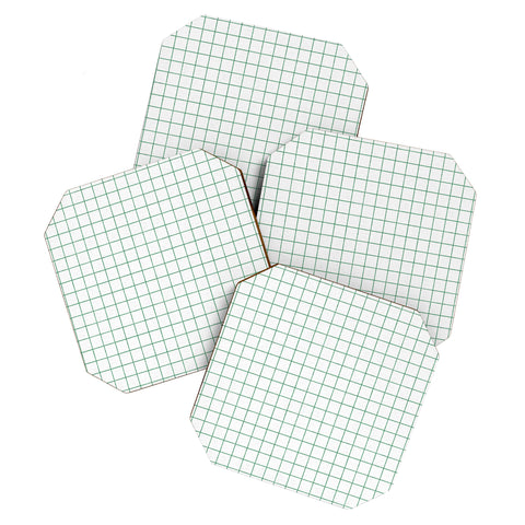 Holli Zollinger FRENCH LINEN GRID EMERALD Coaster Set