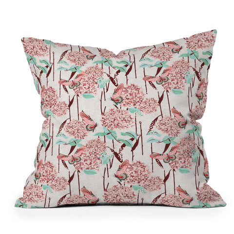 Holli Zollinger FRENCH LINEN HYDRANGEA Outdoor Throw Pillow