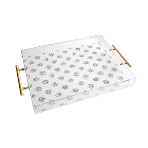 Holli Zollinger FRENCH LINEN IKAT DOT Acrylic Tray
