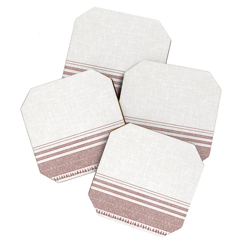 Holli Zollinger FRENCH LINEN SANDSTONE TASSEL Coaster Set