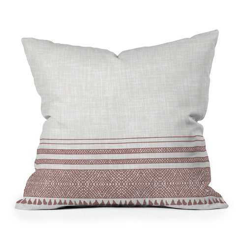 Holli Zollinger FRENCH LINEN SANDSTONE TASSEL Outdoor Throw Pillow
