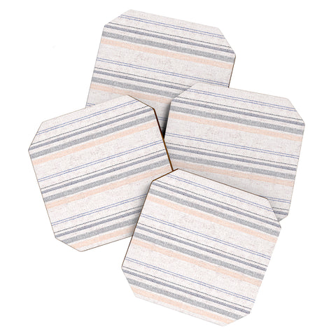 Holli Zollinger FRENCH LINEN STRIPE NAVY Coaster Set