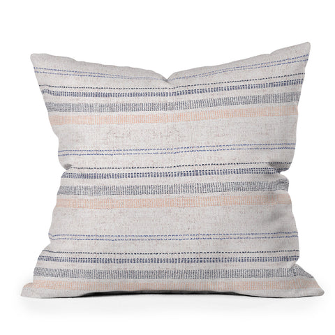 Holli Zollinger FRENCH LINEN STRIPE NAVY Outdoor Throw Pillow