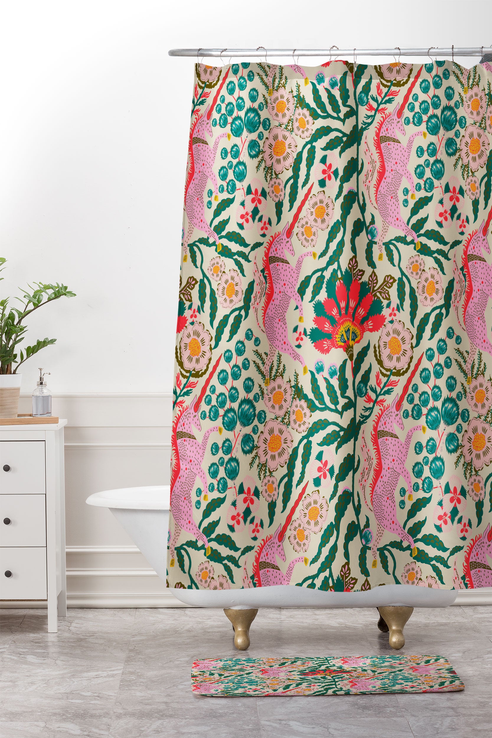 Joonie Aurora Uni Shower Curtain And Mat Holli Zollinger, image size:1667x2500