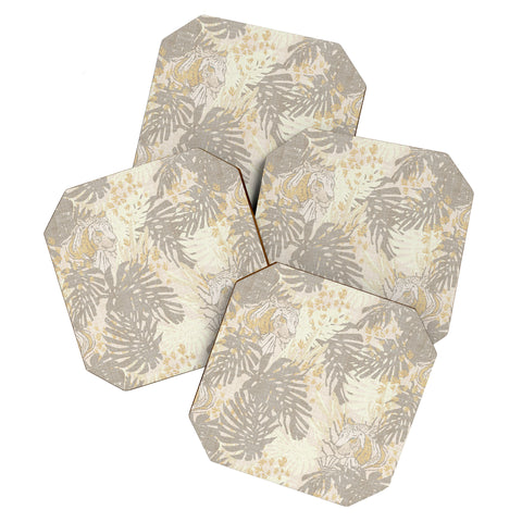 Holli Zollinger JUNGLE TIGER LINEN Coaster Set