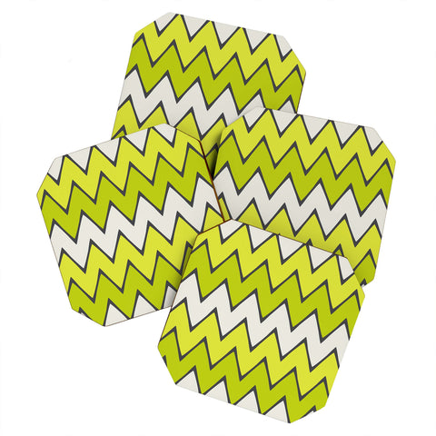 Holli Zollinger Lime Chevron Ombre Coaster Set