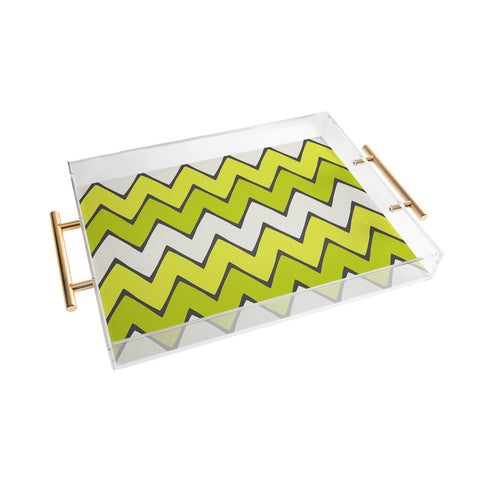 Holli Zollinger Lime Chevron Ombre Acrylic Tray