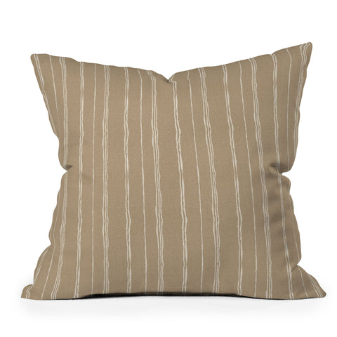 Holli Zollinger LINEN SAND STRIPE Outdoor Throw Pillow