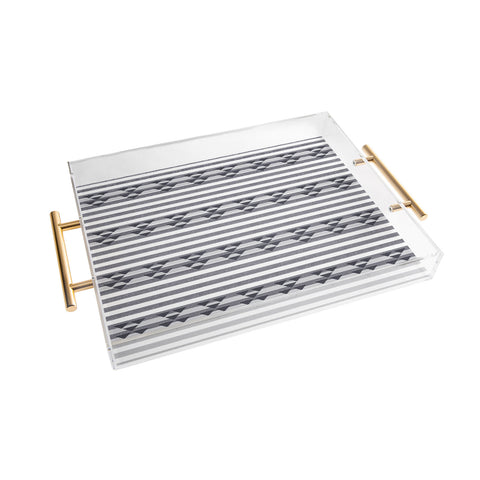 Holli Zollinger LINEN STRIPE Acrylic Tray