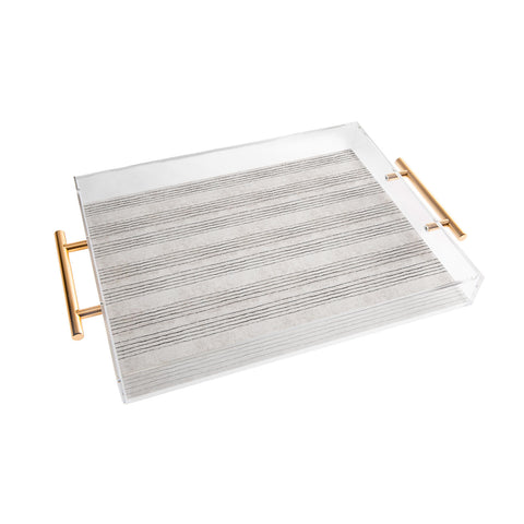 Holli Zollinger LINEN STRIPE RUSTIC Acrylic Tray